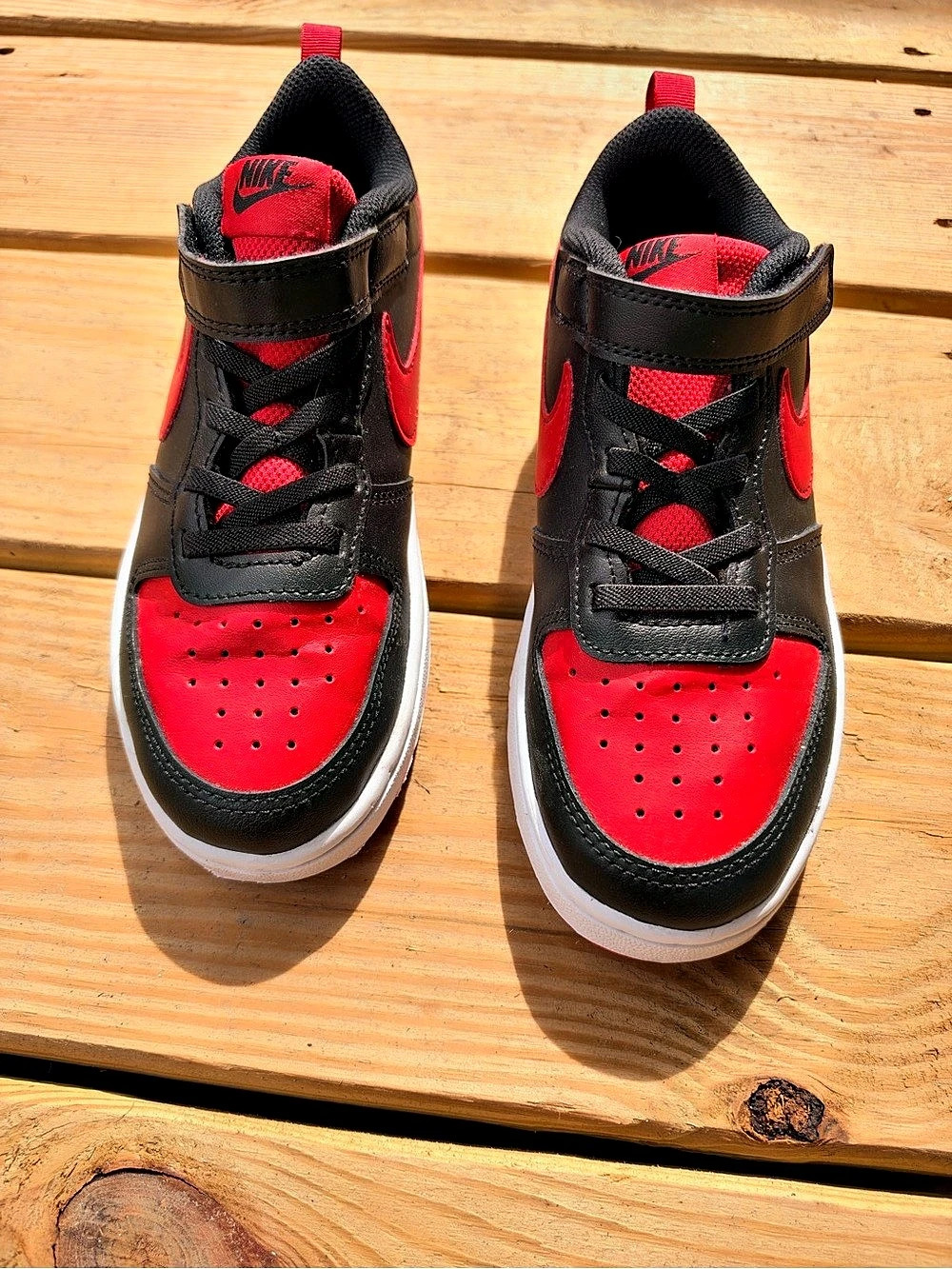 Nike Court Borough Mid 2 Sneakers Black & Red Boys US 2Y